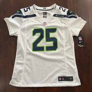 Nike NFL Seattle Seahawks Richard Sherman #25 On Field White Jersey Women’s M